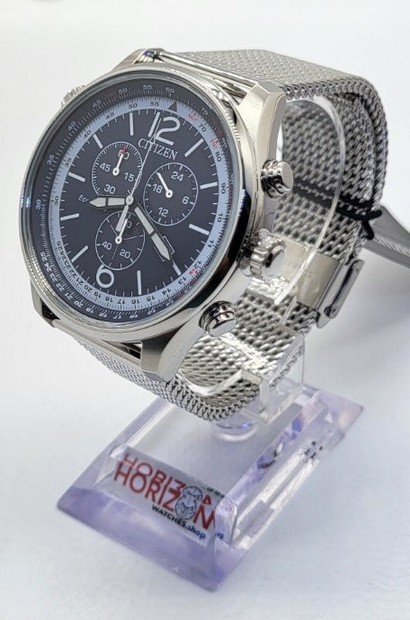 Citizen Eco-Drive 43mm Silver Stainless Steel Men's Quartz Watch AT0361-81L
