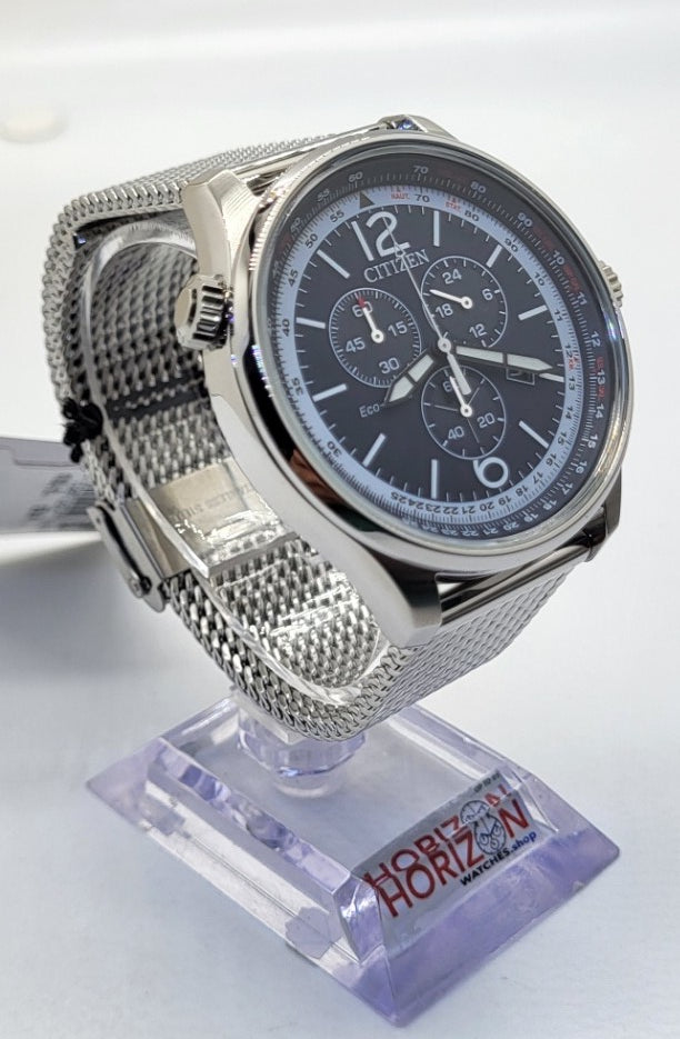 Citizen Eco-Drive 43mm Silver Stainless Steel Men's Quartz Watch AT0361-81L
