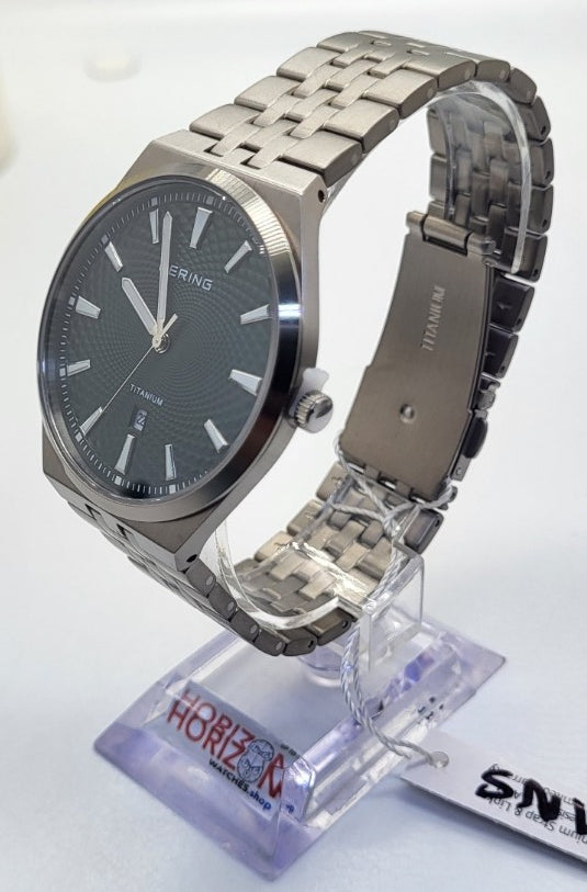 Bering Titanium Green Dial Men's Quartz Watch, 41mm 16141-708
