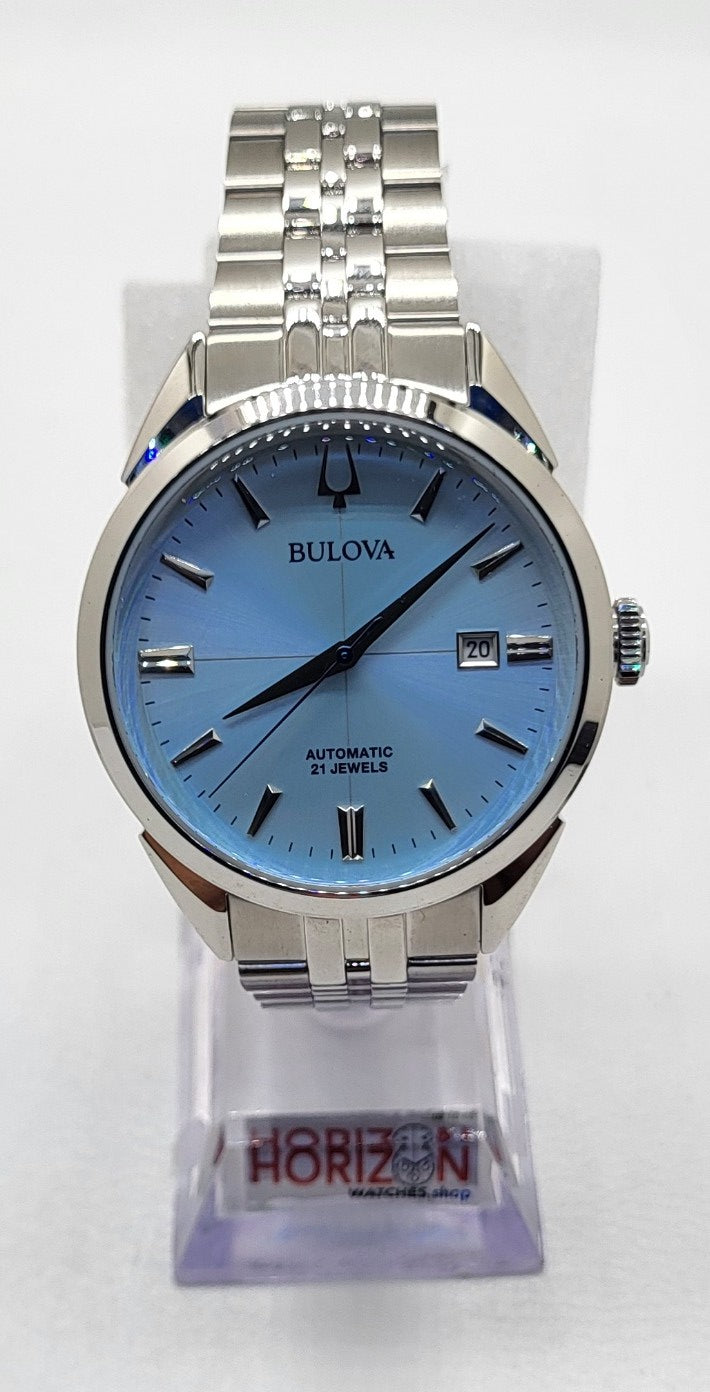Bulova - Sutton, Blue Dial Stainless Automatic Men's Watch 96B423