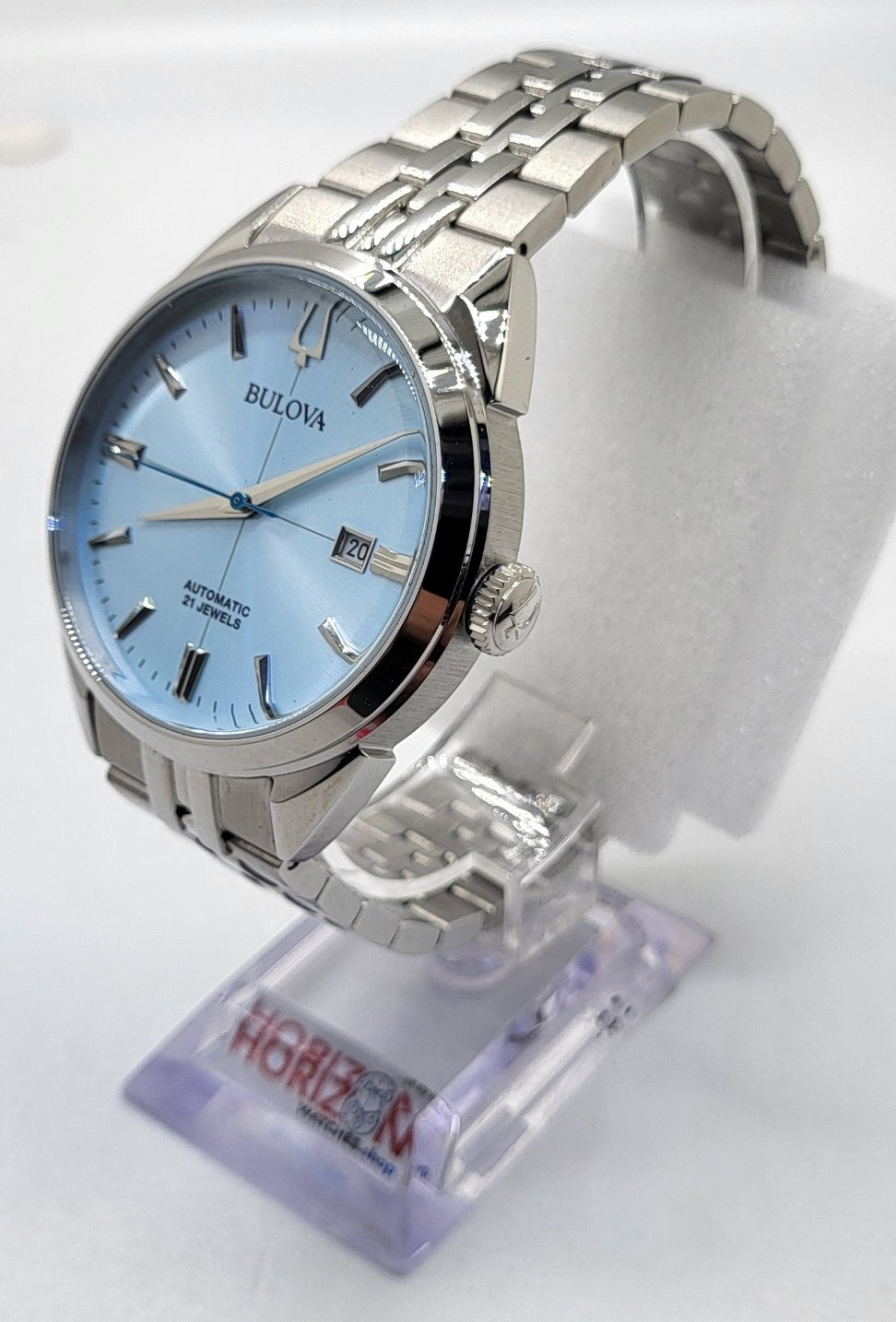 Bulova - Sutton, Blue Dial Stainless Automatic Men's Watch 96B423