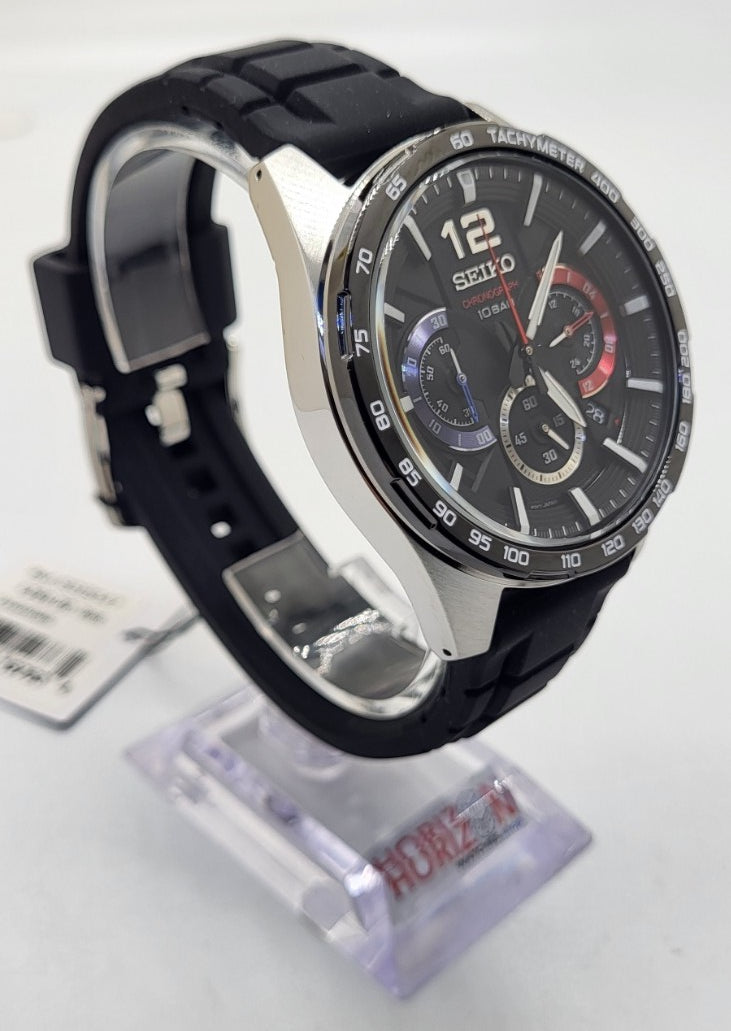 Seiko - Black Chronograph Men's Quartz Watch - SSB347