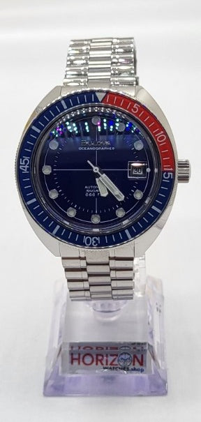 Bulova - Oceanographer, Stainless Steel Blue Bezel Men's Automatic 96B477