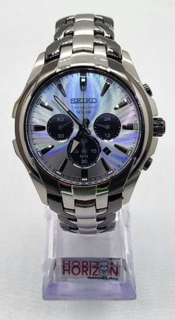 Seiko Two-Tone Solar Silver Chrono Men's Quartz Watch - SSC635