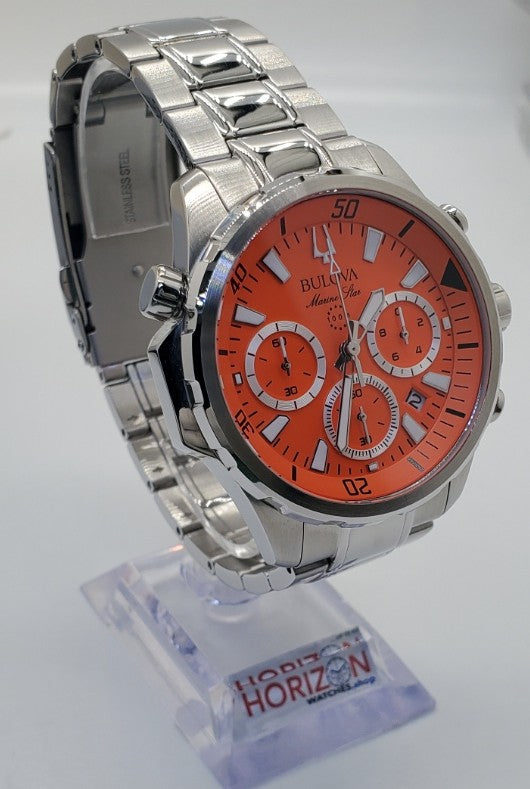 Bulova - Marine Star Orange Dial Chronograph Men's Quartz Watch 96B395
