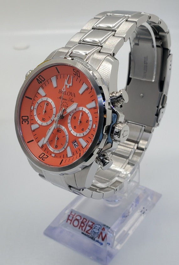 Bulova - Marine Star Orange Dial Chronograph Men's Quartz Watch 96B395