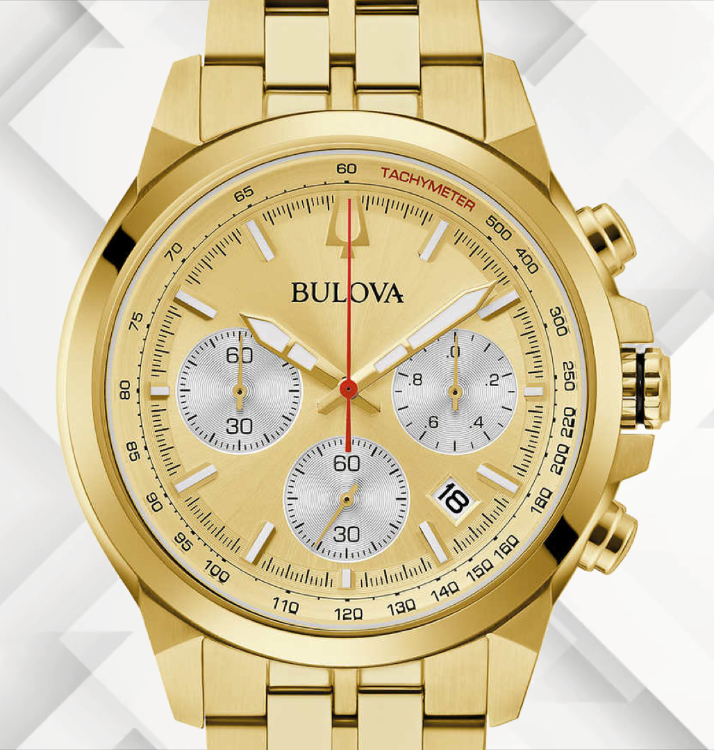 Bulova - Gold Chronograph Stainless Steel Men's Quartz Watch - 97B217