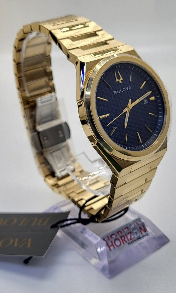 Bulova - Gold Blue Dial Classic Stainless Steel Men's Quartz Watch - 97B233