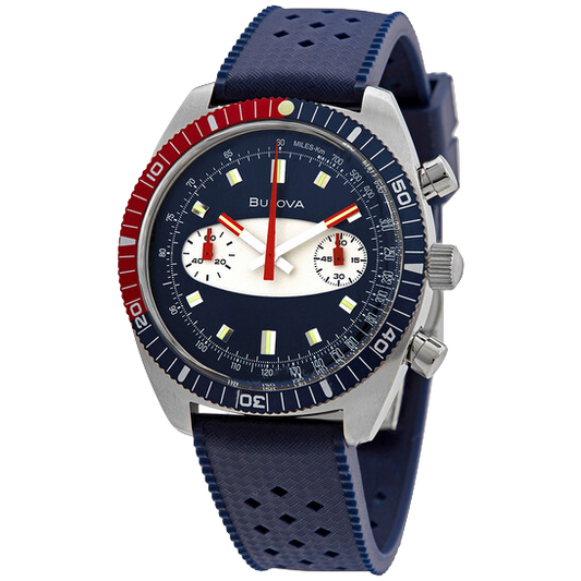 Bulova - Surfboard, Chronograph Stainless Steel Blue Dial Men's Watch - 98A253
