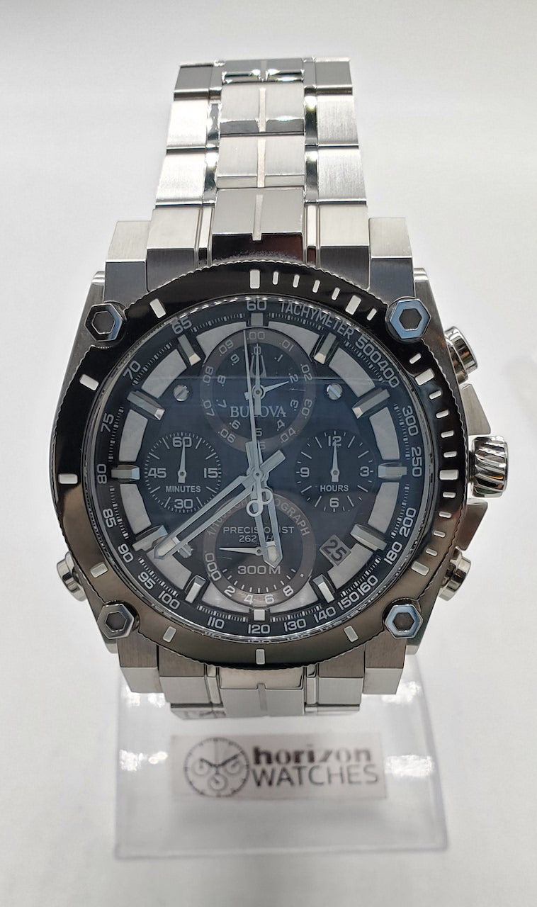 Bulova - Precisionist, Chronograph Stainless Steel Quartz Mens Watch - 98B405