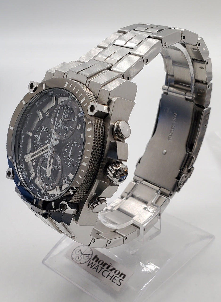 Bulova - Precisionist, Chronograph Stainless Steel Quartz Mens Watch - 98B405