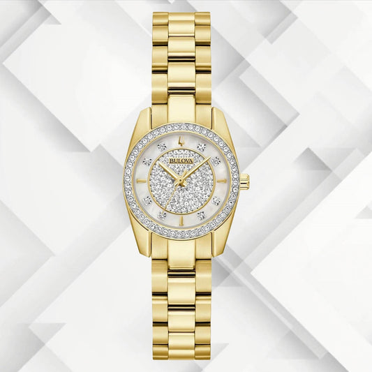 Bulova - Classic Gemmed Stainless Steel Quartz Women's Watch - 98L315