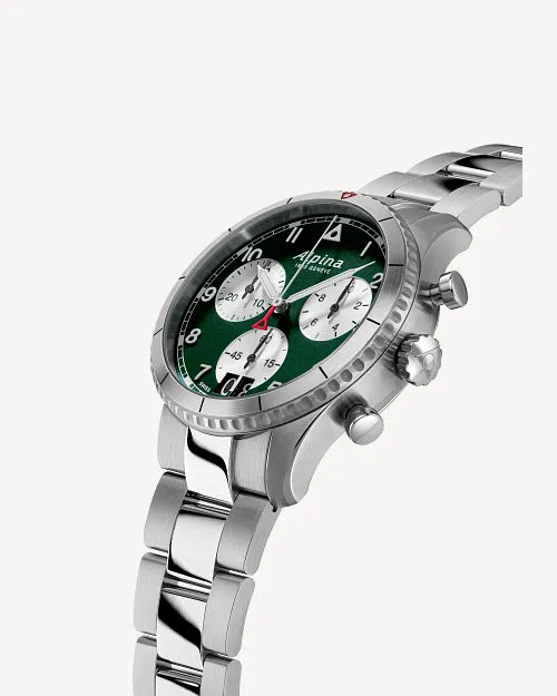 Alpina Startimer Pilot 41mm Green Chronograph Men's Quartz Watch AL-372GRS4S26B