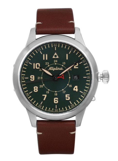 Alpina - Startimer, Stainless Steel Brown Leather Men's Automatic Watch - AL525KBG4SH6(USED)