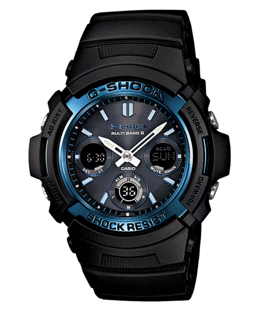 Casio G-Shock 45mm Black Resin Case with Black Resin Band Men's Wristwatch AWGM100A-1A
