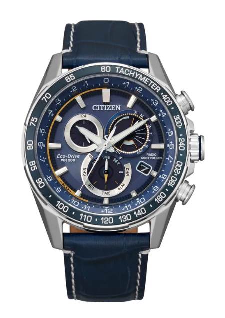 Citizen Eco-Drive Blue Leather Men's Quartz Watch - CB5918-02L