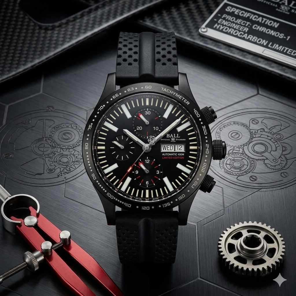 Ball Fireman 43mm Black Stainless Steel Black Rubber Men's CM2192C-P2-BK
