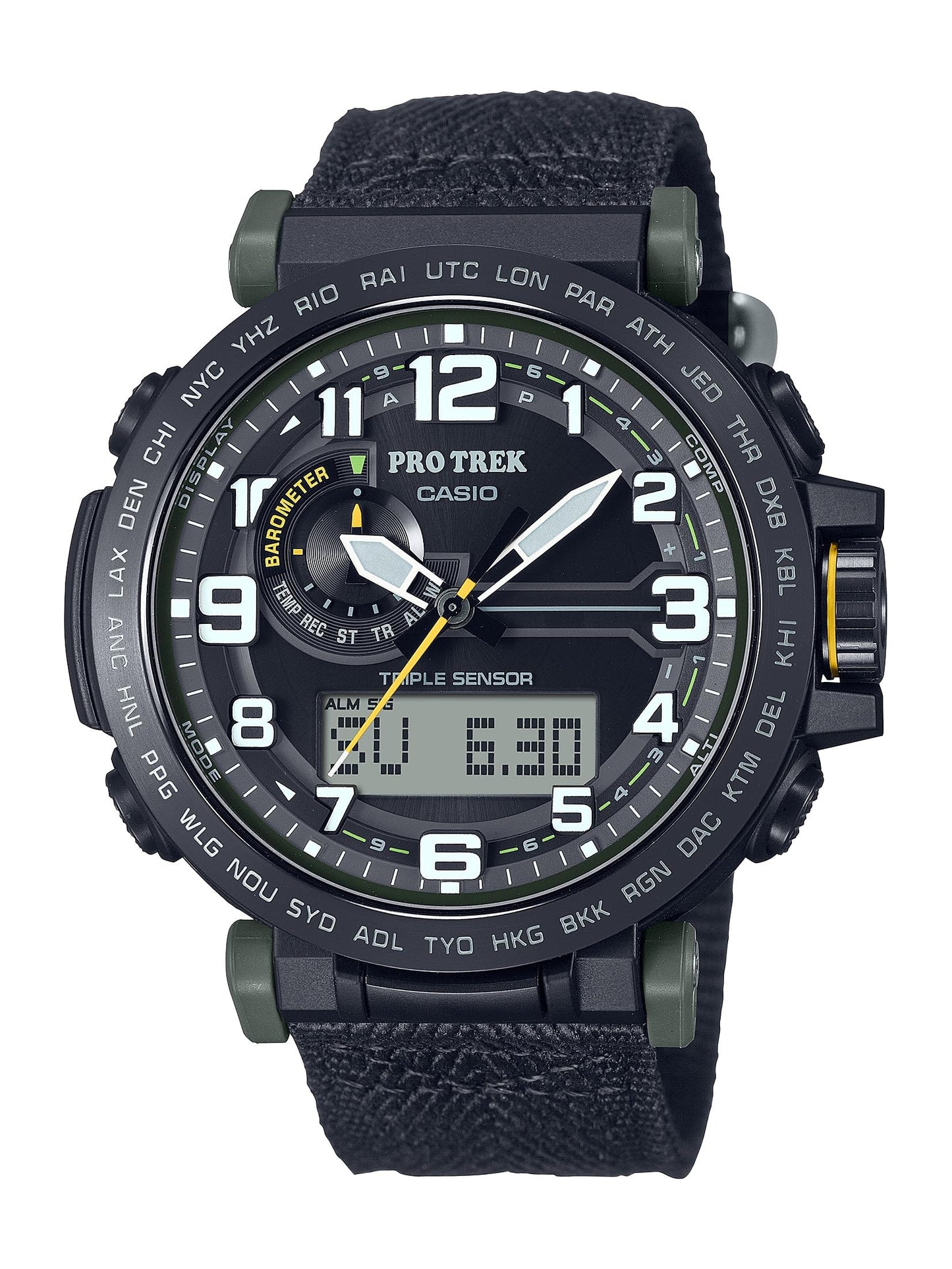 Casio Pro Trek Tough Solar Black Green Men's Quartz Watch - PRG601YB