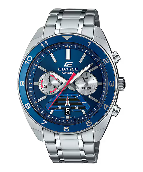 Casio Edifice Blue Stainless Chrono Men's Quartz Watch - EFV-590D-2AV