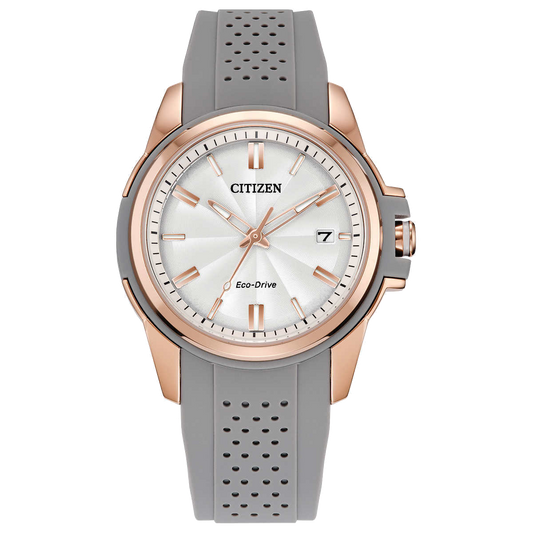 Citizen Eco-Drive Weekender, Pink Gold-Tone Stainless Women's Quartz Watch - FE6137-08A