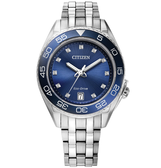 Citizen Eco-Drive Carson, Diamond Accent Stainless Steel Women's Quartz Watch FE6160-57L