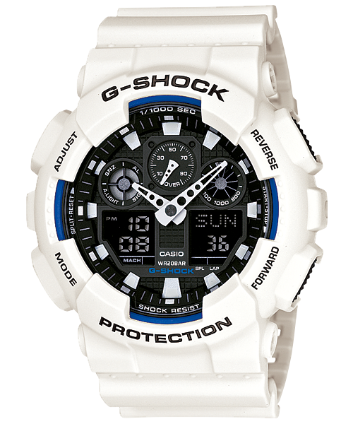 Casio G-SHOCK , White Resin Case Band Men's Quartz watch GA-100B-7A