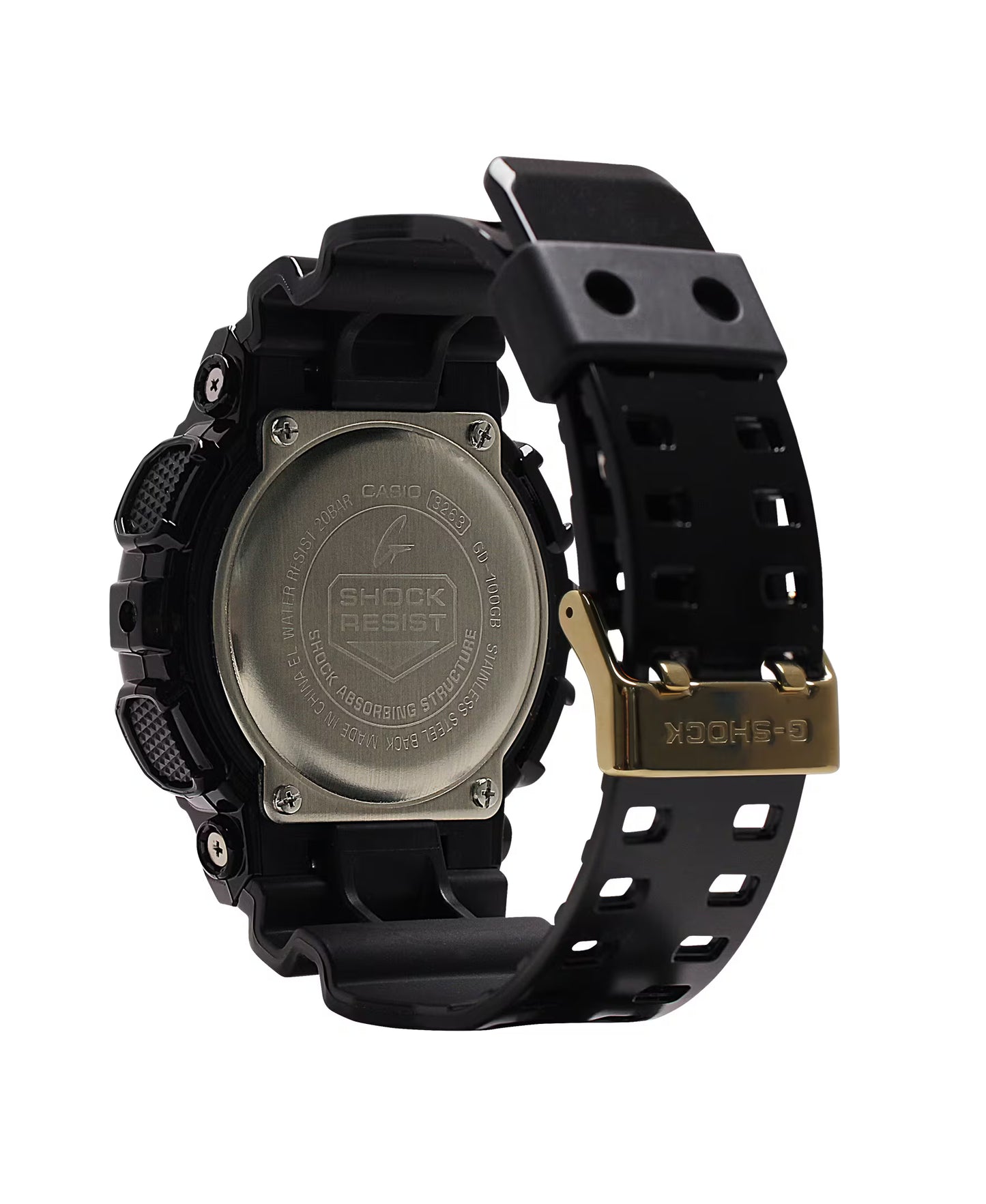 Casio G-SHOCK Black and Gold Men's Digi Quartz Watch GD100GB-1