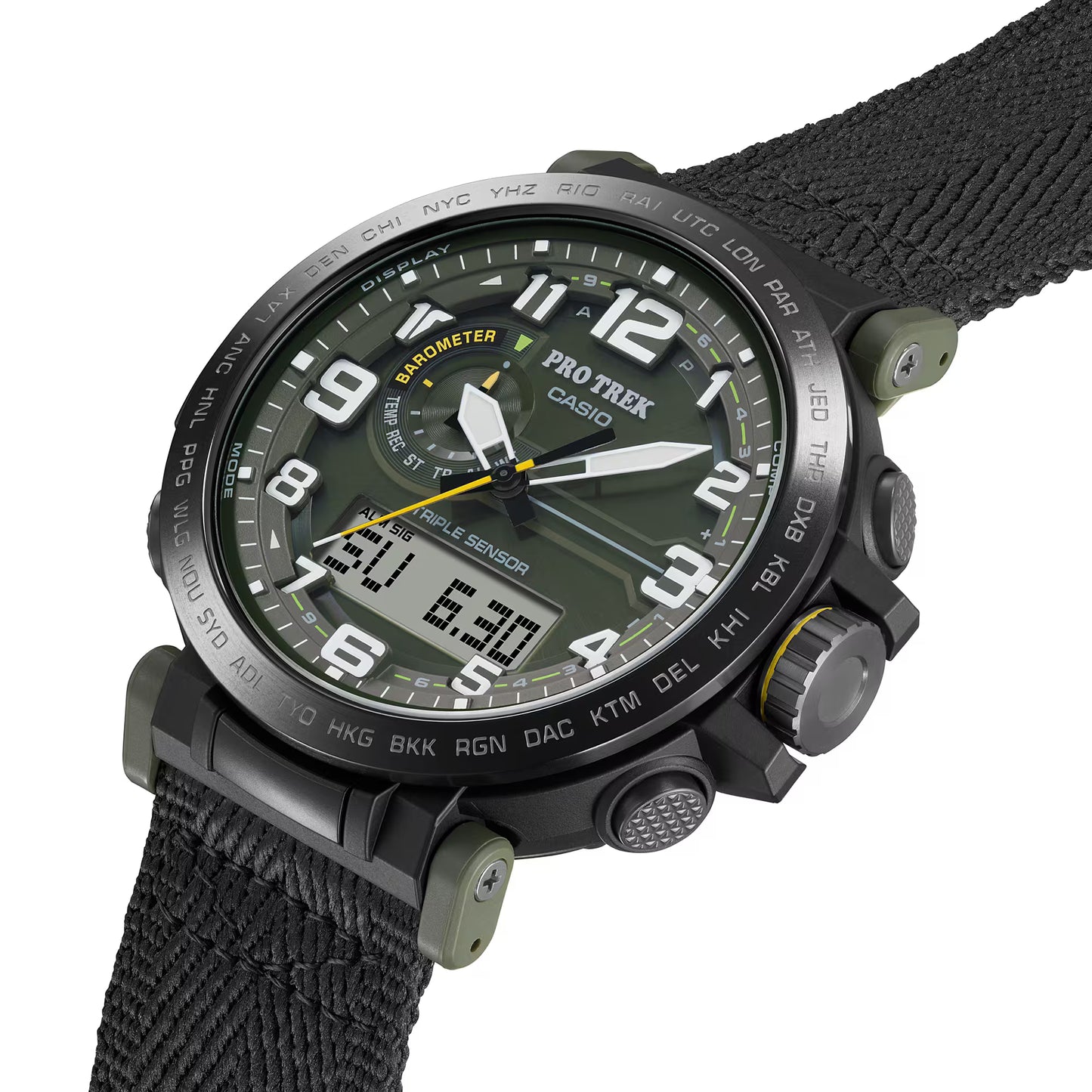 Casio Pro Trek Tough Solar Black Green Men's Quartz Watch - PRG601YB