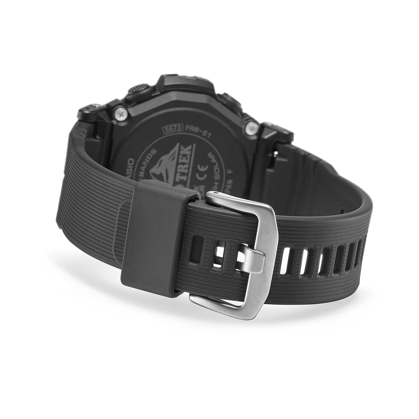 Casio - PROTREK, 51.5mm Black Stainless Black Silicone Band Digital PRW61-1ACR