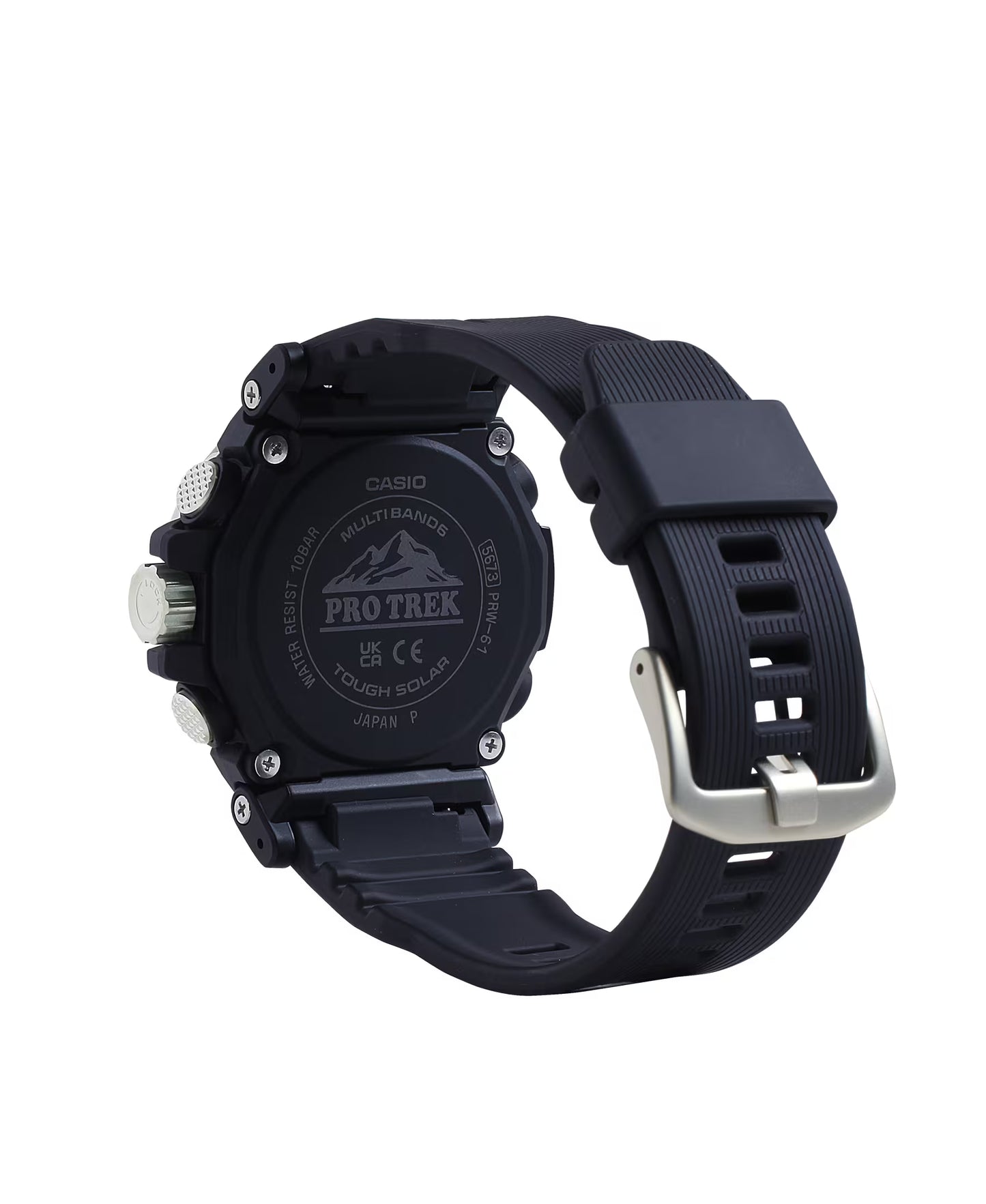 Casio - PROTREK, 51.5mm Black Stainless Black Silicone Band Digital PRW61-1ACR
