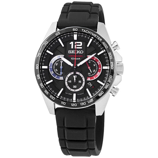 Seiko - Black Chronograph Men's Quartz Watch - SSB347