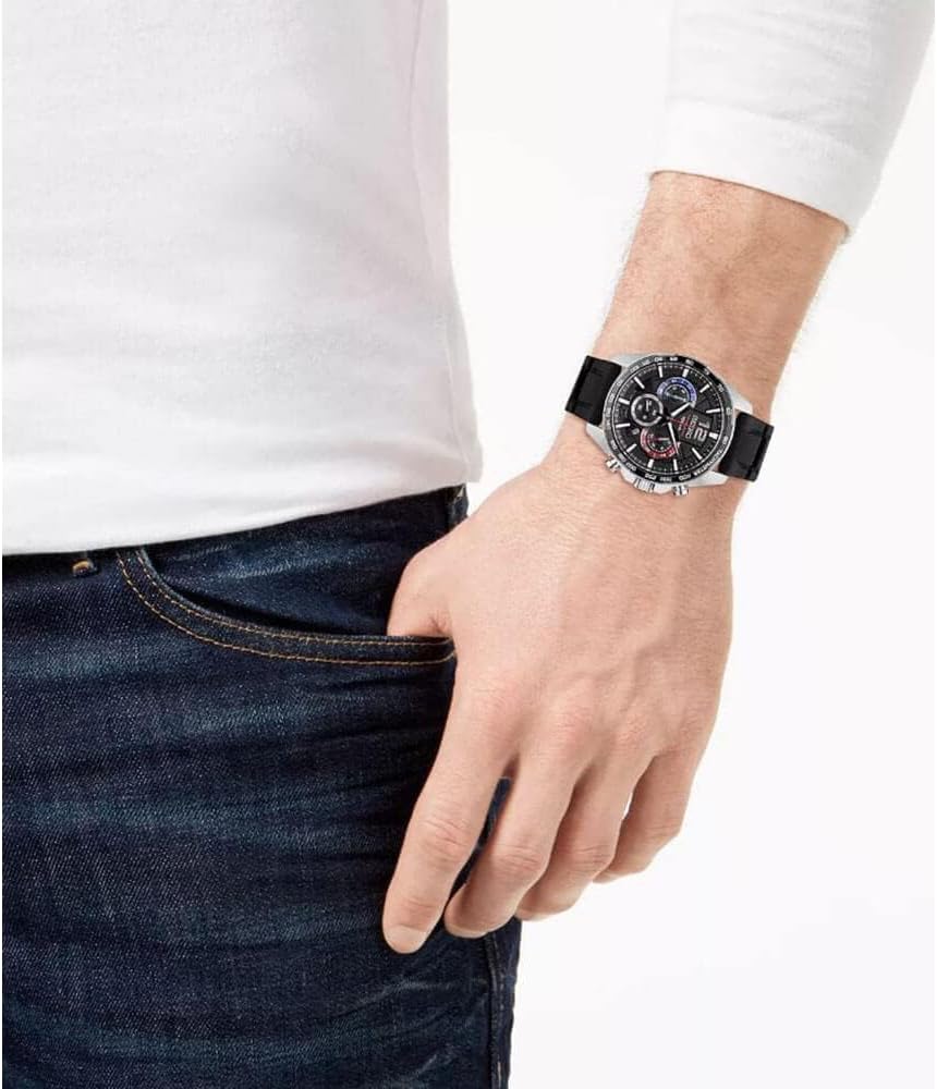 Seiko - Black Chronograph Men's Quartz Watch - SSB347