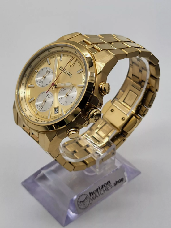 Bulova - Gold Chronograph Stainless Steel Men's Quartz Watch - 97B217