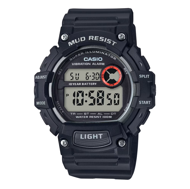 Casio - Super Illuminator, Black Digital Men's Quartz Watch - TRT110H-1AV