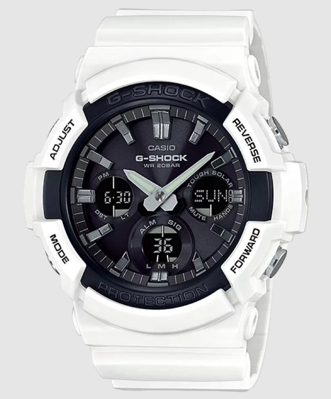 Casio G-SHOCK , White Resin Case Band Men's Quartz watch GAS100B-7A