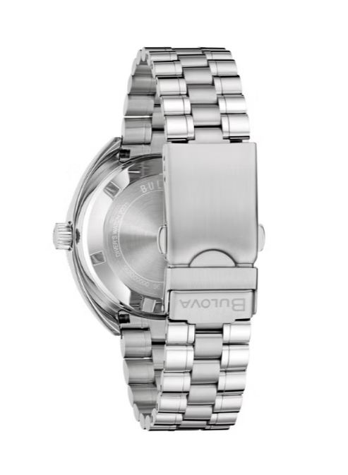Bulova - Oceanographer, Stainless Steel Blue Bezel Men's Automatic 96B477