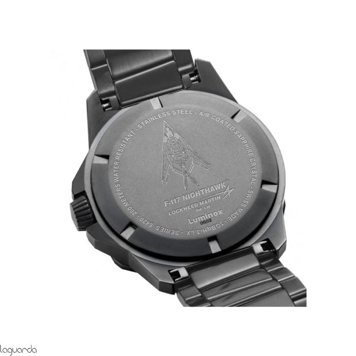 Share Luminox F-117 Nighthawk GMT Gunmetal Divers Quartz Men's Watch XA.6422