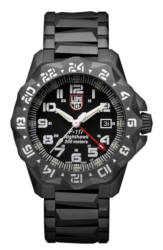 Luminox F-117 Nighthawk GMT Gunmetal Divers Quartz Men's Watch XA.6422
