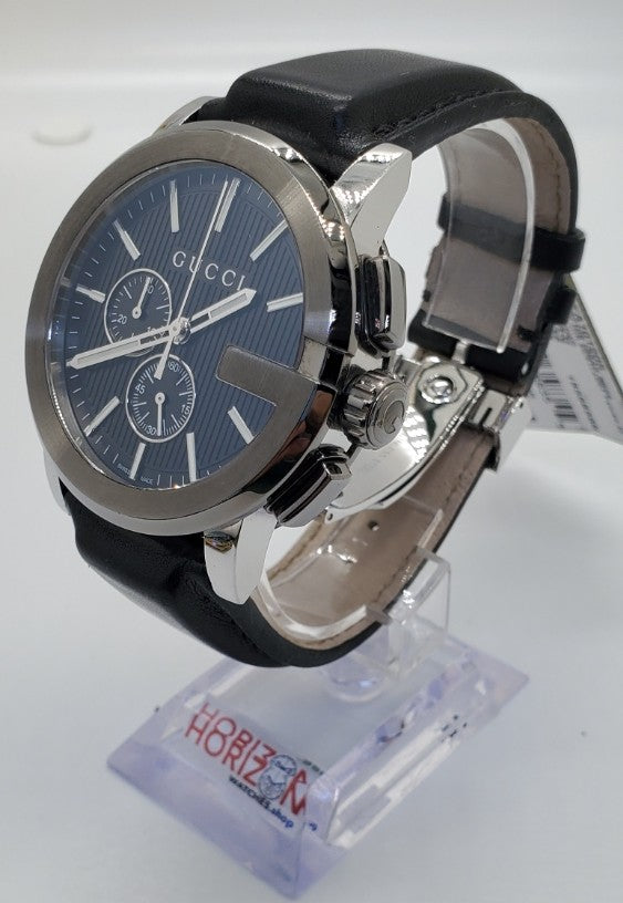 Gucci YA101205 G-Chrono Black Dial Black Leather Men's Watch