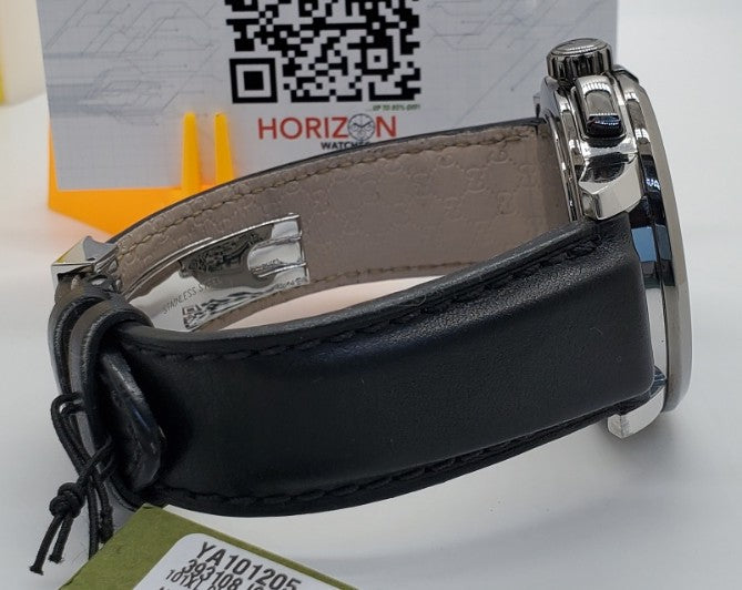 Gucci YA101205 G-Chrono Black Dial Black Leather Men's Watch