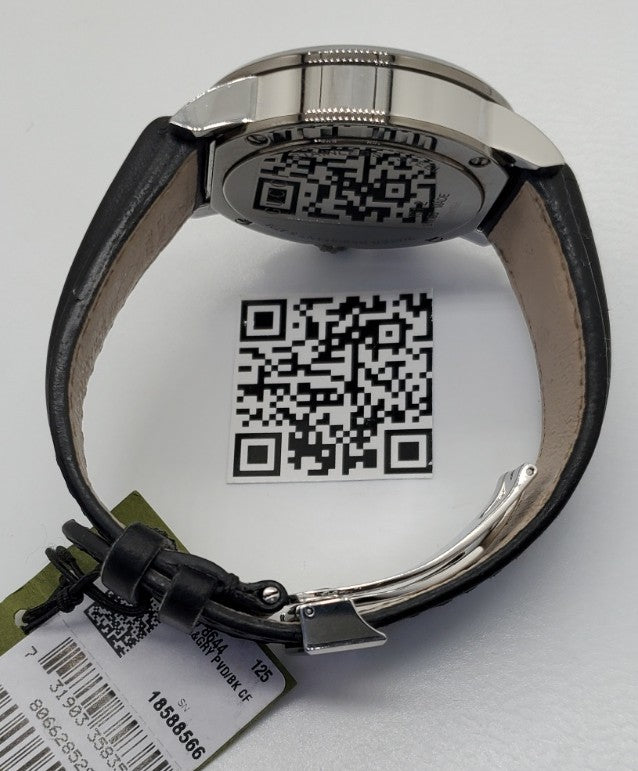 Gucci YA101205 G-Chrono Black Dial Black Leather Men's Watch