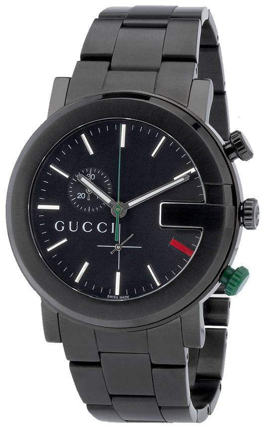Gucci G-Chrono Black Stainless Steel Men's Quartz Watch YA101331(USED)